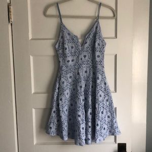 Crochet Aqua Mini Dress